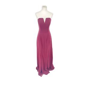 White Vera Wang Burgandy Sweatheart Neckline Dress Size 6 Wedding Bridesmaid